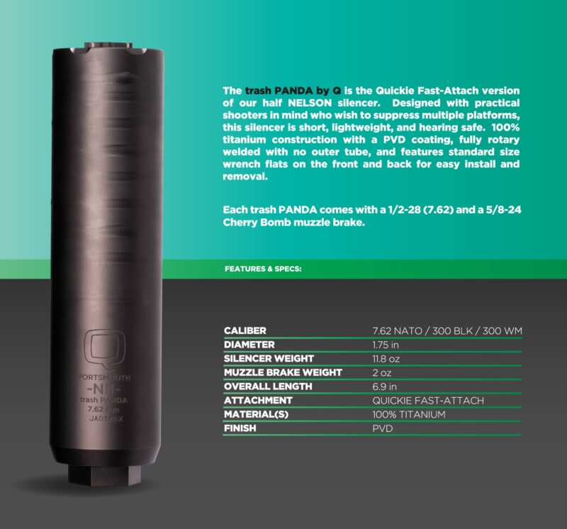 Q Trash Panda Silencer: OG PVD Finish, Cherry Bombs + Sleeve - Image 4